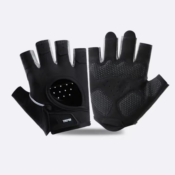 Guantes de motocicleta resistentes al desgaste, manoplas de dedo de carreras antideslizantes Vintage, guantes sin dedos de cuero de piel de cabra para hombre - 1