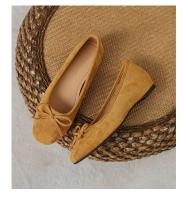 Zapatos de ballet Gamuza francesa Boca Ligera Solo 2025, nuevos, suela suave, fondo plano, punta redonda, arco un pedal. - details 19