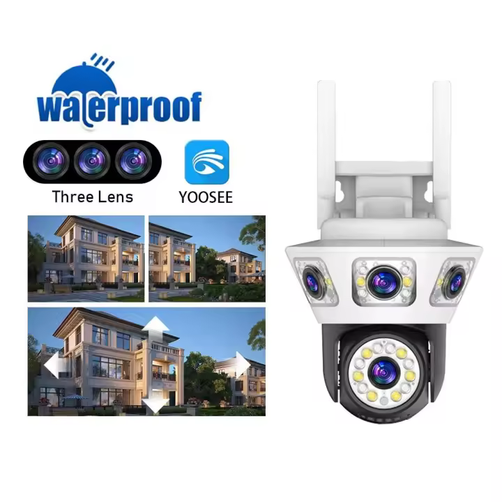 Cámara de Vigilancia Inalámbrica 4K 3 Lentes 3 Pantallas 12MP Impermeable para Exteriores - 1