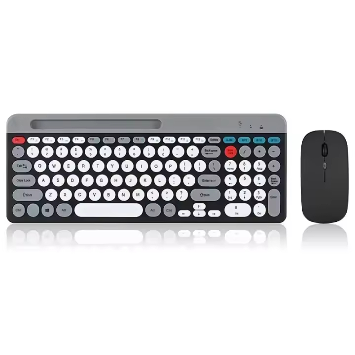 Teclado inalámbrico portátil para ordenador portátil, dispositivo silencioso con Bluetooth, 2,4G - 1