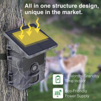 Cámara de rastreo Solar cámara de caza con energía Solar de 24MP 1080P visión nocturna infrarroja cámara de observación de vida silvestre grabadora de fotografías y vídeo - details 1