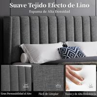 Cama Doble Tapizada 140 x 200cm Estructura de Madera y Metal Moderno Ideal para Adultos 2 Personas - details 34