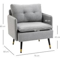 Sofá Moderno de 2 Plazas Sofá de Sala con Tapiz de Poliéster, 4 Almohadillas y Patas de Acero - details 11