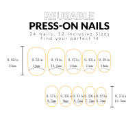 24PCS Uñas Postizas Cortas En Forma De Dátil Y Rosa Con Gradiente Blanco Y Plateado Para Mujer Regalo De Navidad Uñas De Fiesta - details 1