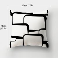 Funda de almohada cuadrada de arte geométrico abstracto blanco y negro para sofá de casa, 4 Uds. - details 3