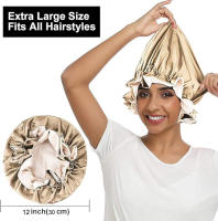 Gorro de Satén de Doble Capa Protección de Cabello de Noche para Mujeres Gorro de Dormir Reversible - details 2