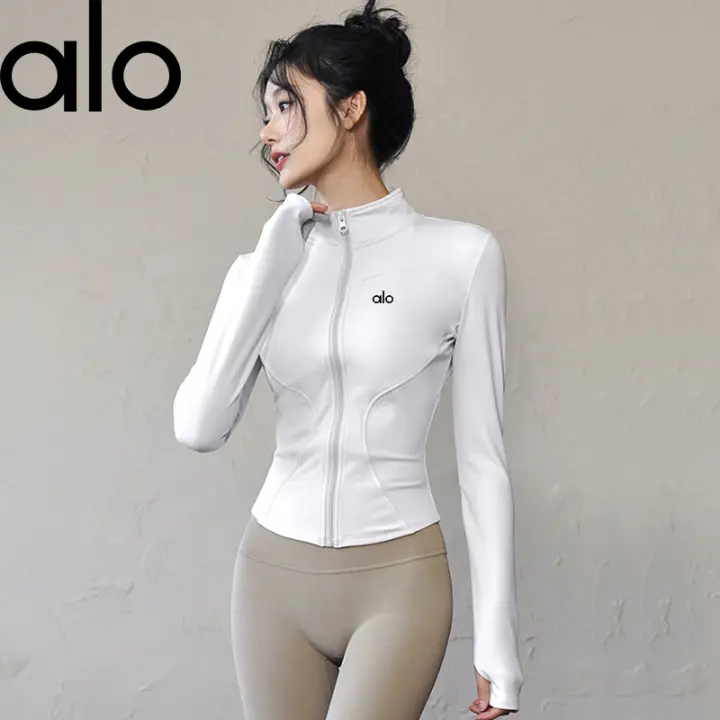 ALO YOGA nueva chaqueta mujer slim fit YOGA ropa manga larga ciclismo al aire libre protección solar running fitness top mujer verano - 1