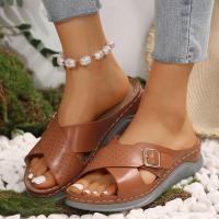 Zapatillas de tacón de cuña de moda de verano para mujer, zapatos femeninos - details 3