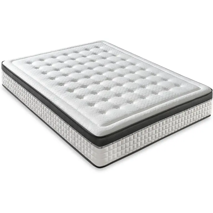 Colchon 90x190 Viscoelastica Doble: Caras Diferenciadas. Confort + Firmeza Media MemorySens. Higiénico y Transpirable. Color Individual Gris. Molo Premium Altura 30 cm - 1
