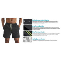 Traje de baño para hombre, pantalones cortos de baño ligeros, secado rápido, bolsillos para nadar, surfear, informal - details 2