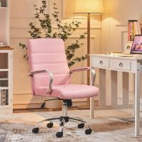 Silla Giratoria de Oficina Sillón de Trabajo con Respaldo Tapizado Asiento Sintético Altura Ajustable Negro - details 39