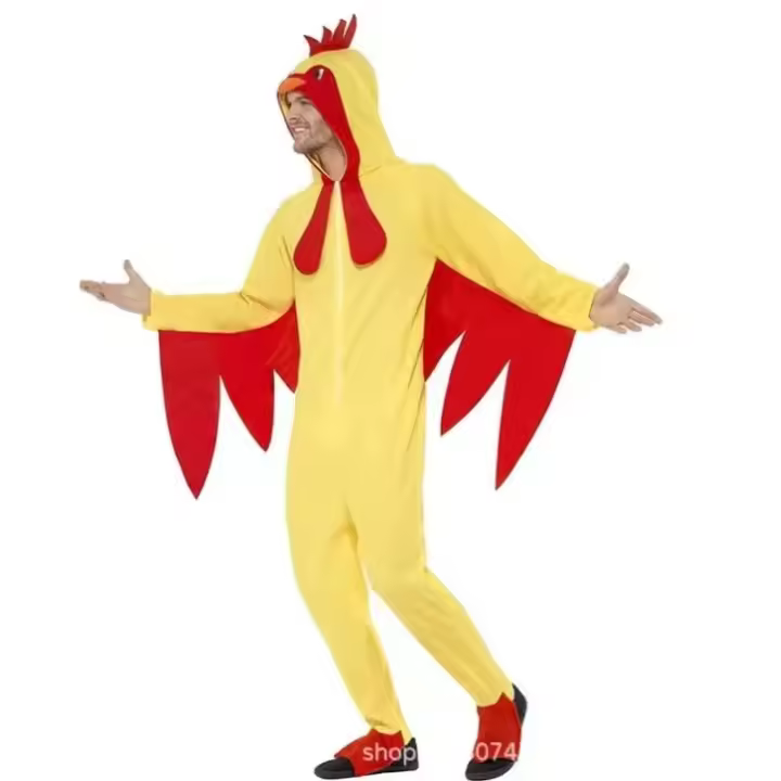 Disfraz de marioneta de juego de rol de gallina adulta puesta en escena de Halloween - 1