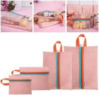 Bolsa de Viaje de Malla Portátil Set de 4 Bolsas para Ropa de Viaje Organizador de Almacenamiento de Prendas de Ropa de Baño - details 12