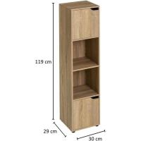 Estantería de Madera, Librería con Puerta y Compartimentos Abiertos, Mueble almacenaje, Organizador,en Color Natural de 119x29x59 cm para Estudio,Dormitorio,Salón, Oficina y Biblioteca - details 33