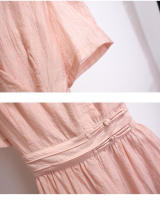 Vestido Tencel exquisito de alta gama para mujer, nuevo estilo de verano, adelgazante y temperamento francés, cuello de estilo europeo de alta gama - details 16