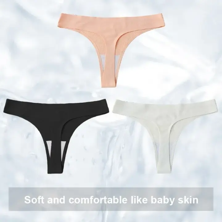 Sujetador Con Parte Trasera En T Para Mujer, Bragas De Seda De Color Sólido, Lencería Sexy, Calzoncillos Elásticos, Tangas - 1