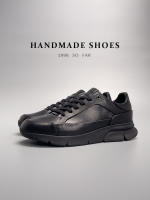 Zapatos hechos a mano, zapatos deportivos, zapatos de cuero para hombre, versátiles, pequeños, negros, que aumentan la altura. - details 2