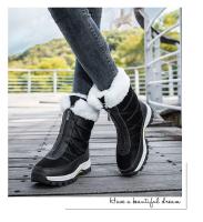 Botas de nieve cálidas de terciopelo para mujer, Botines altos, cómodos, zapatos de senderismo de fondo grueso, Invierno - details 8