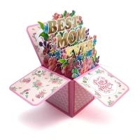 Tarjeta de felicitación de cumpleaños emergente 3D colorida, flor y mariposa, tarjetas de papel para el día de la madre, Tarjeta Única y divertida para el Día del Padre - details 4
