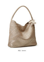 Bolsa tejida a mano de diseño premium, nicho, gran capacidad, casual, estilo perezoso, de un solo hombro, tipo cubo. - details 9