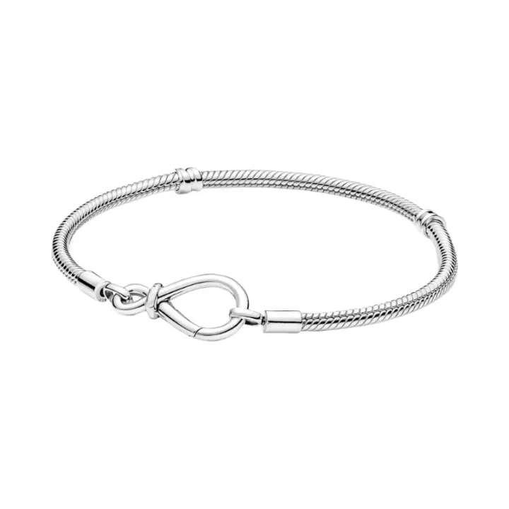 Momentos Infinito Nudo cadena de serpiente pulsera, pulsera de plata, dijes para la pulsera, regalo del día de la madre, pulsera Pandora, regalos de las niñas - 1