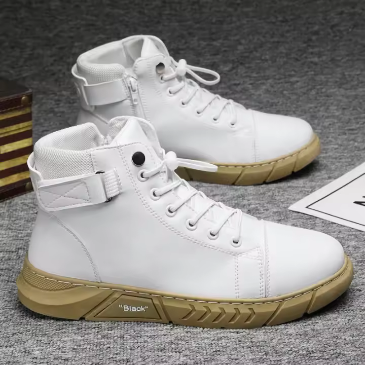 Botas de Motocicleta de Cuero de Moda 2024 Botas de Alta Comodidad Impermeables para Hombres - 1