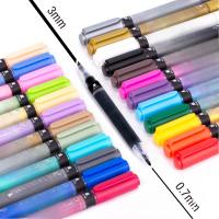 Rotulador de pintura acrílica de doble punta 24 colores, punta fina y ultrafina, resistente al agua, para roca, madera, vidrio, metal, cerámica y más - details 2