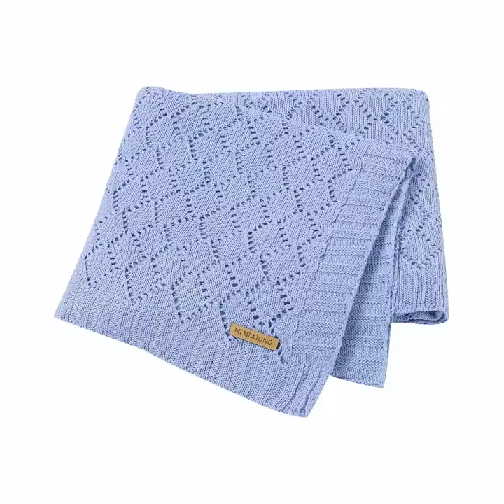 Manta de punto súper suave para bebé, funda de dormir para cochecito de recién nacido, ropa de cama infantil, envoltura de muselina 100x80CM a cuadros - 1
