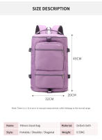 Mochila De Viaje Para Mujer IKE MARTI Gran Capacidad Deportiva Yoga Fin De Semana Con Múltiples Bolsillos Cierre De Cremallera - details 4