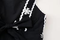 TRAFZA-vestido Midi elegante para mujer, ropa de calle con tirantes y cuello cuadrado, Espalda descubierta, estampado de encaje, moda de verano - details 11