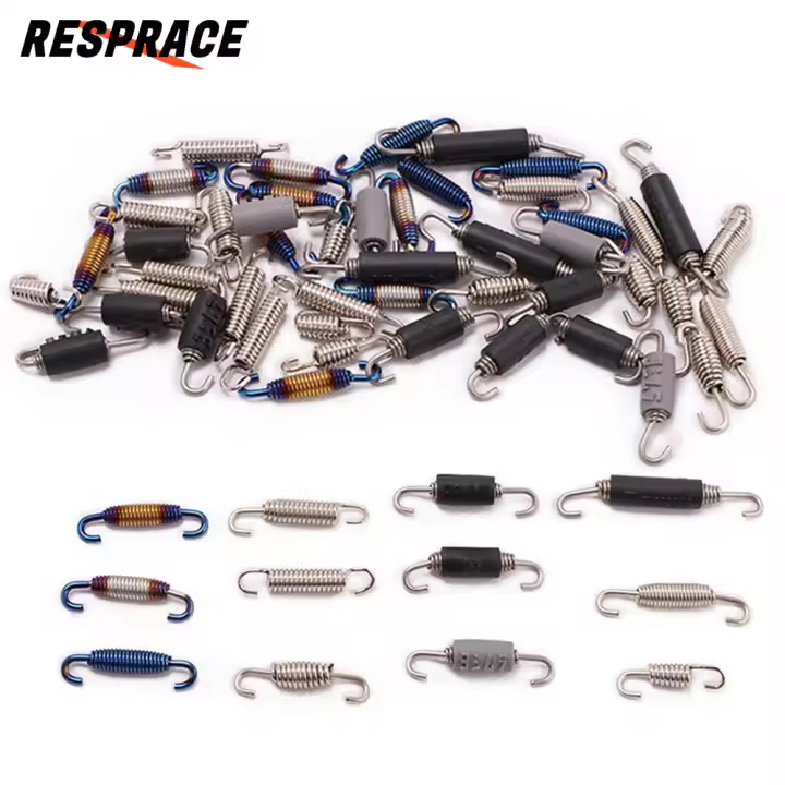 Resortes universales para tubos medios de escape de motocicleta, gancho de resorte de escape de acero inoxidable, 2 uds. - 1