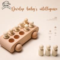 1Set Montessori de madera juguetes para niños de madera de Peg de muñecas de coche autobús niños educativo juguete de - details 11