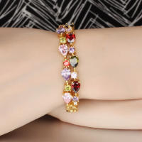 Pulsera de circonita brillante para mujer, brazalete de cristal, joyería de fiesta nupcial, nueva moda - details 1