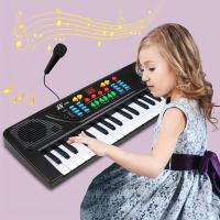 Piano Electrónico de un solo canal de 37 teclas, con micrófono, teclado portátil para educación musical, juguete inicial para niños y niñas - details 5
