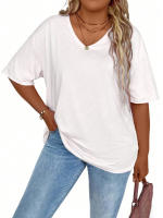 Camiseta de manga corta para mujer, ropa de talla grande, Tops informales a la moda - details 11