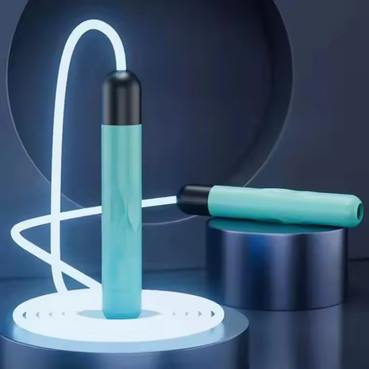 Cuerdas para saltar con brillo nocturno LED, cuerda para saltar brillante para niños, ajustables, para niños y adultos, entrenamiento portátil, equipo deportivo para Fitness - 1