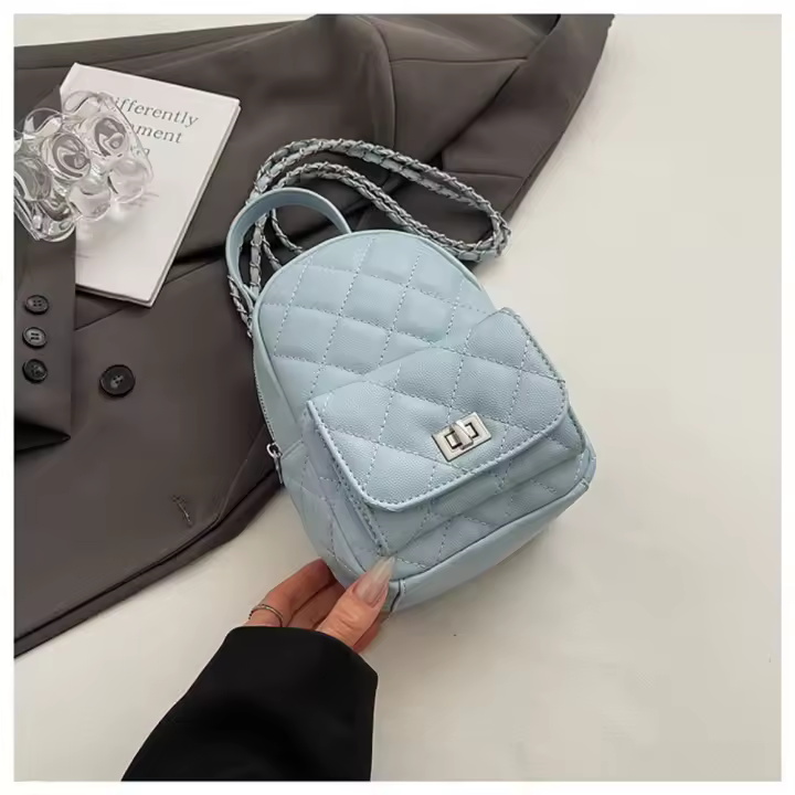 2025 nuevo Xiaoxiangfeng rombo cadena mochila bolsa mujer simple usted portátil pequeña mochila - 1