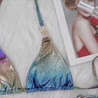 Conjunto de Bikini de Nylon de Ajuste Ajustado Diseño de Estampado de Serpiente Brillante - details 8
