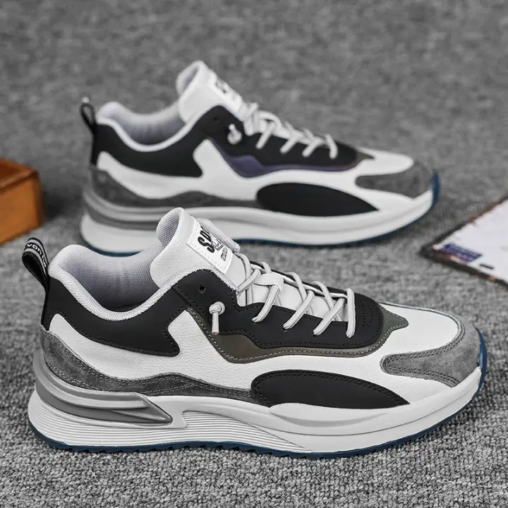 Zapatos informales retro versátiles para hombre, zapatillas deportivas de cuero de parte superior baja, a la moda, novedad - 1