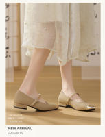 Tacones gruesos franceses de color a juego, pequeños y fragantes, solo zapatos de mujer, primavera y verano 2025, explosión Mary Jane, noche, brisa suave, tacones bajos. - details 10