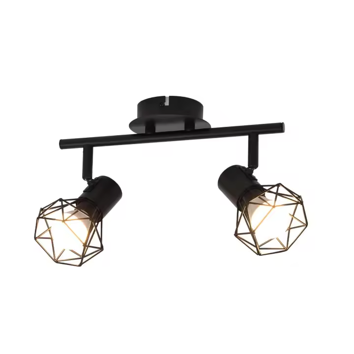 CBJKTX 2 Focos de techo de llama E14 negros vintage 350 °   Retro industrial ajustable para pasillo, sala de estar, dormitorio, cocina - 1