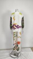 Conjunto de dos piezas de mujer de moda de manga larga con cuello de camisa informal con grafiti personalizado 2025 - details 13