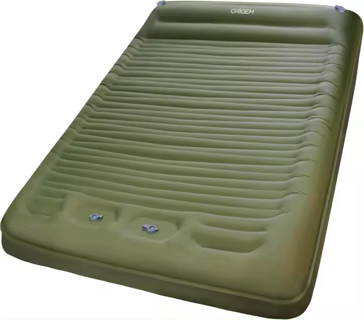 Esterilla de Camping Ultraligera para 2 Personas 14CM de Tamaño Grande Inflable con Bomba de Pie - 1