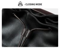 Mochila de cuero para hombre, mochila vintage para ordenador portátil de 15,6 pulgadas, mochila de viaje duradera impermeable, mochila de cuero universitaria - details 6