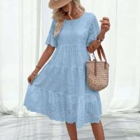 Sencillo e informal, largo, de cintura alta, a la moda, de verano a media pantorrilla, estilo festivo, algodón puro ahuecado, nuevo - details 9