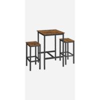 Mesa de Comedor de Estilo Rústico Marrón-Negro 70 x 110 x 77 cm Ideal para 4 Personas - details 10