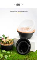 Macetas de plástico redondas para flores suculentas, maceta grande y gruesa de estilo coreano, degradable, resistente a la corrosión, texturizada, 1/2 Uds. - details 1