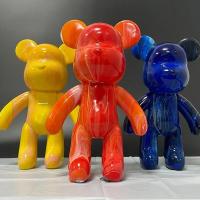 DIY Painting White Embryo Fluid Plastic Hand Painting Violence Bear Toy Model Doll Parent-child Building Block Bear Doll Gift - details 5