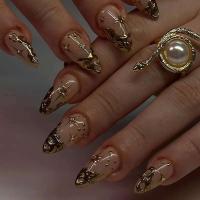 Uñas postizas artificiales portátiles de acrílico desmontable, juego completo, hermosas cerezas, almendras francesas, 24 piezas - details 11