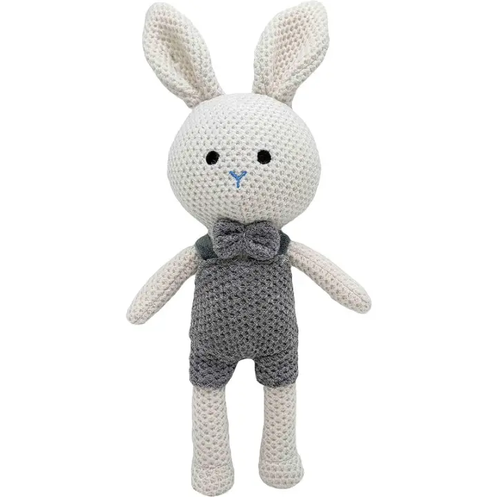 Peluche de Conejo de Punto Muñeco de Peluche de Dibujos Animados para Bebés - 1